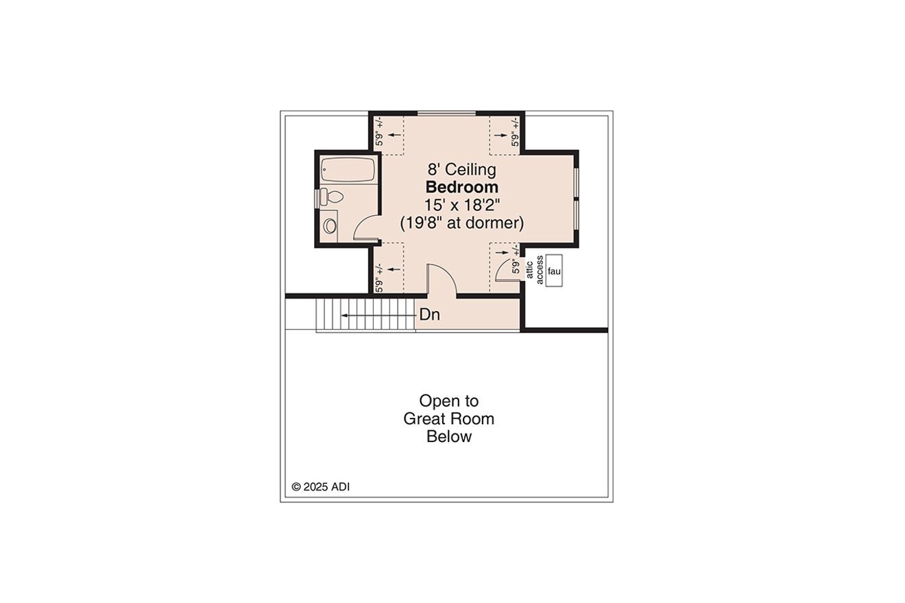 Secondary Image - Cottage House Plan - Nottaway 2 31-419 - 2nd Floor Plan 