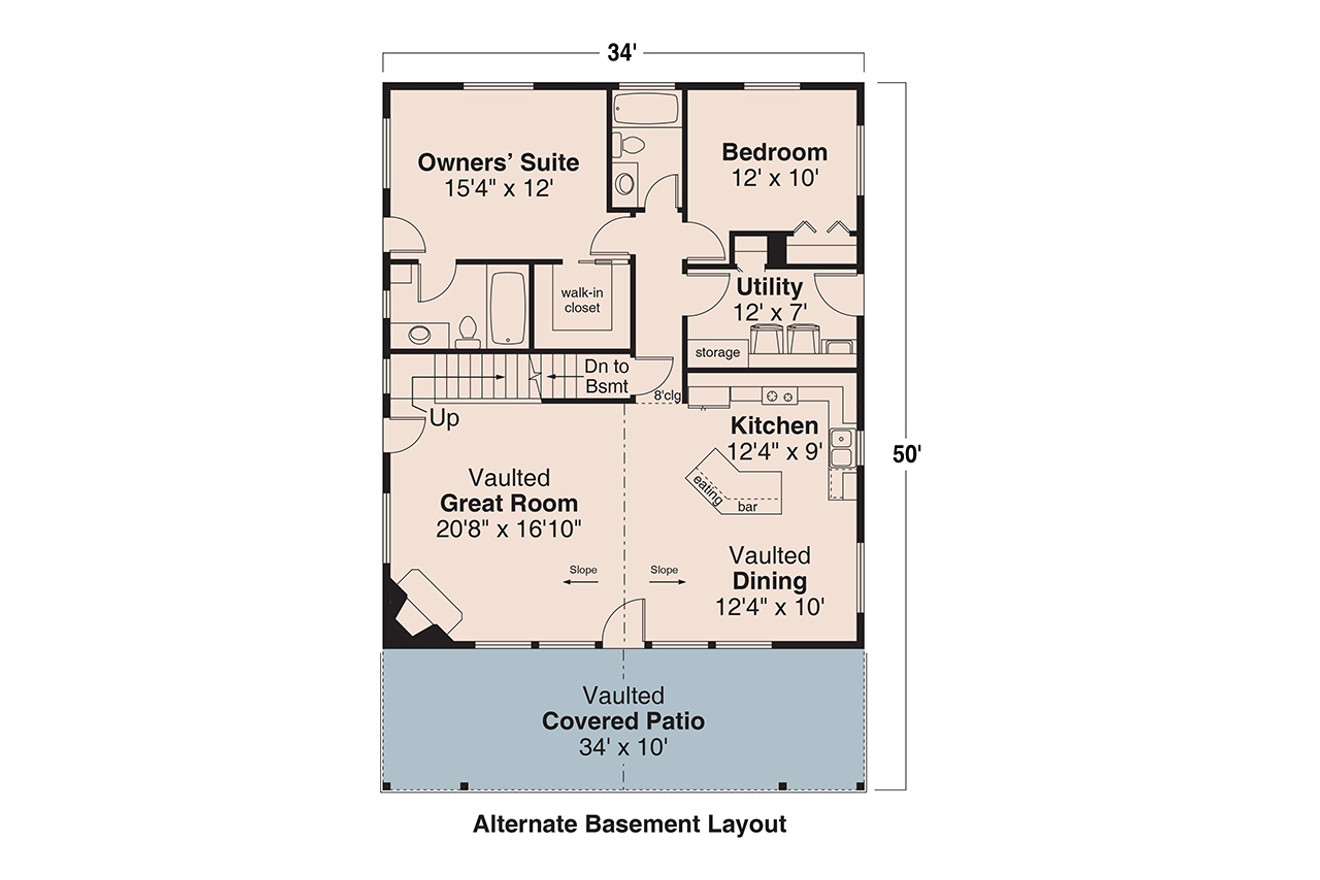 Cottage House Plan - Nottaway 2 31-419 - Optional Floor Plan 