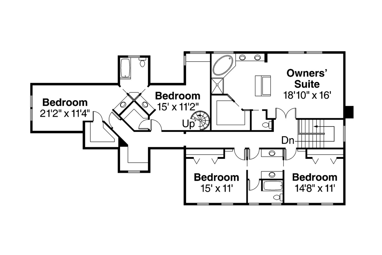 Secondary Image - Colonial House Plan - Hanson 30-394 - 2nd Floor Plan 