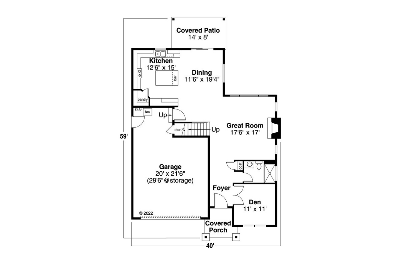 Craftsman House Plan - Sprucewood 31-292 - 1st Floor Plan 