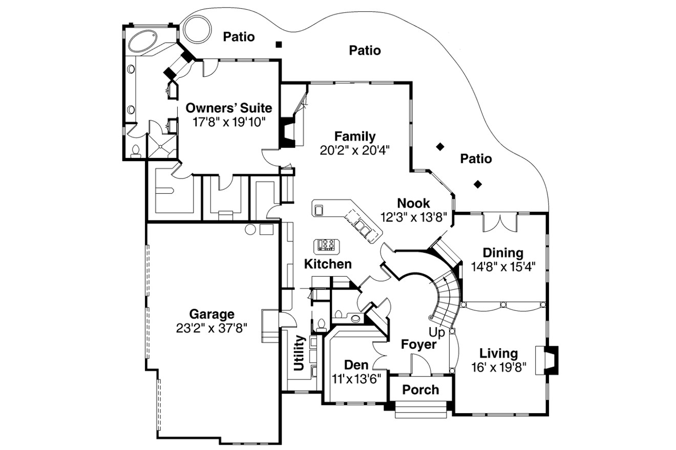 European House Plan - Macleod 30-120 - 1st Floor Plan 