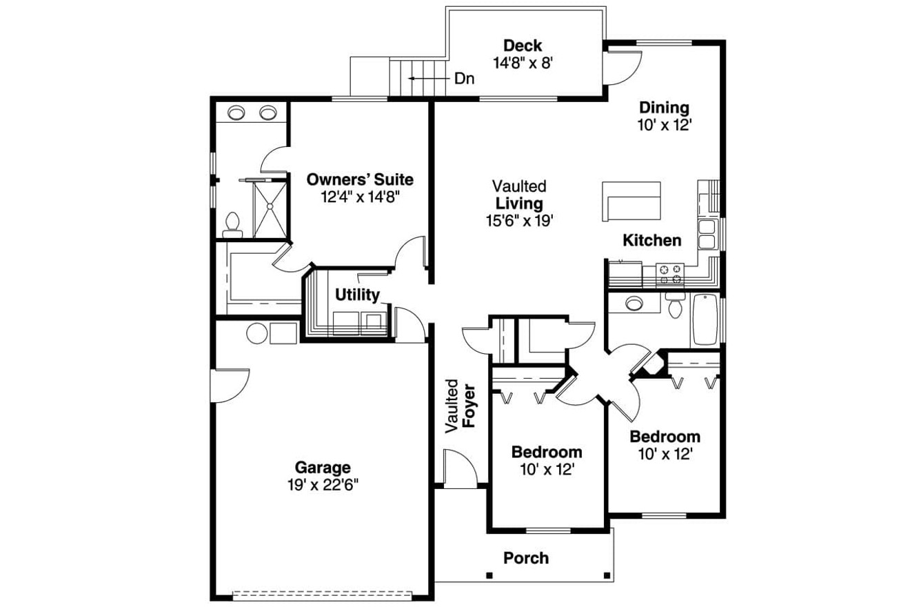 Country House Plan - Olmstead 30-548 - 1st Floor Plan 