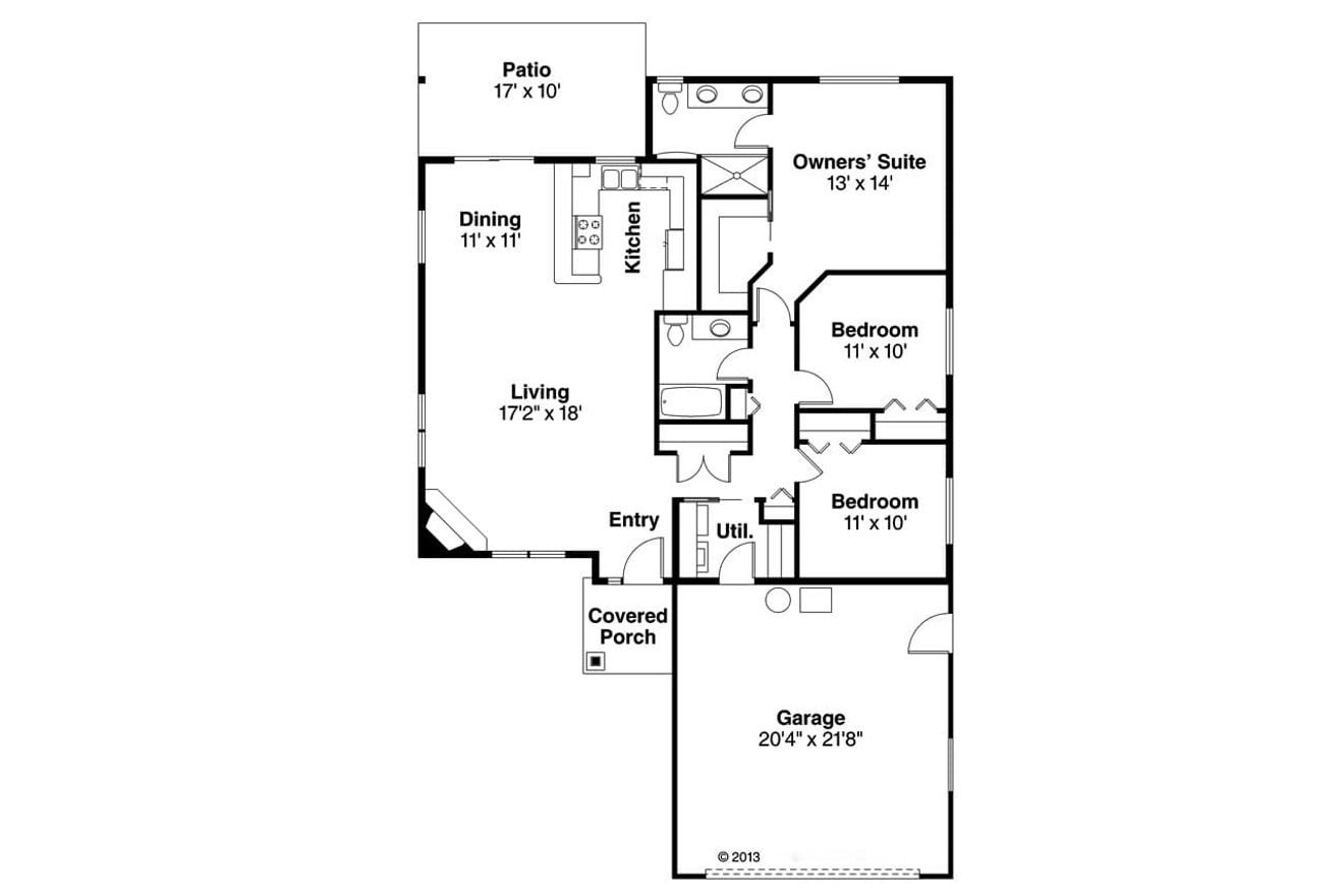 Traditional House Plan - Alden 30-904 - 1st Floor Plan 