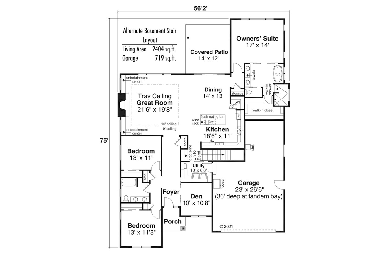 Contemporary House Plan - Alderwood 31-049 - Optional Floor Plan 