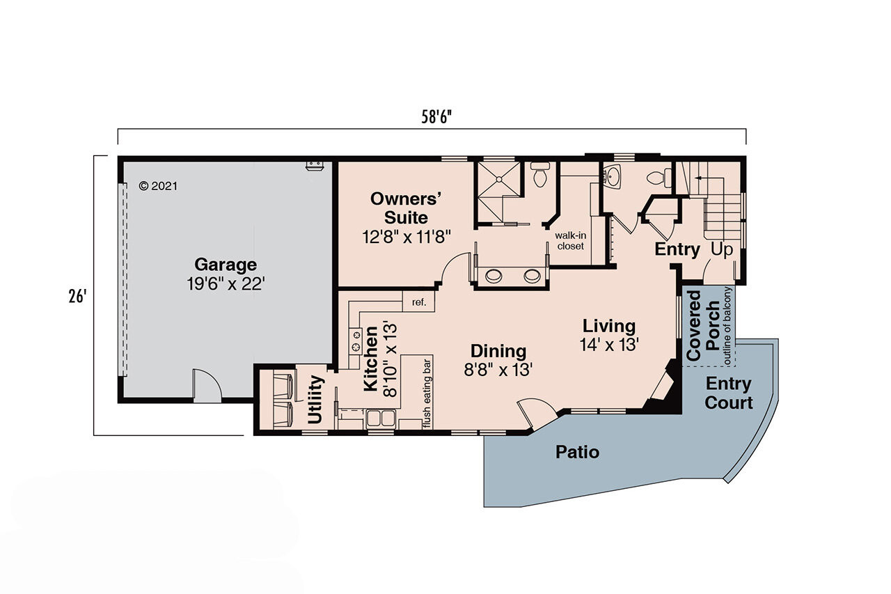 Contemporary House Plan - Parkview 30-905 - 1st Floor Plan 