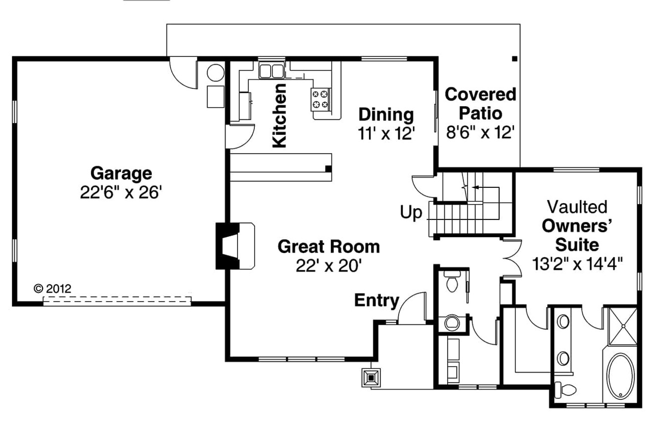 Craftsman House Plan - Cloverport 30-802 - 1st Floor Plan 