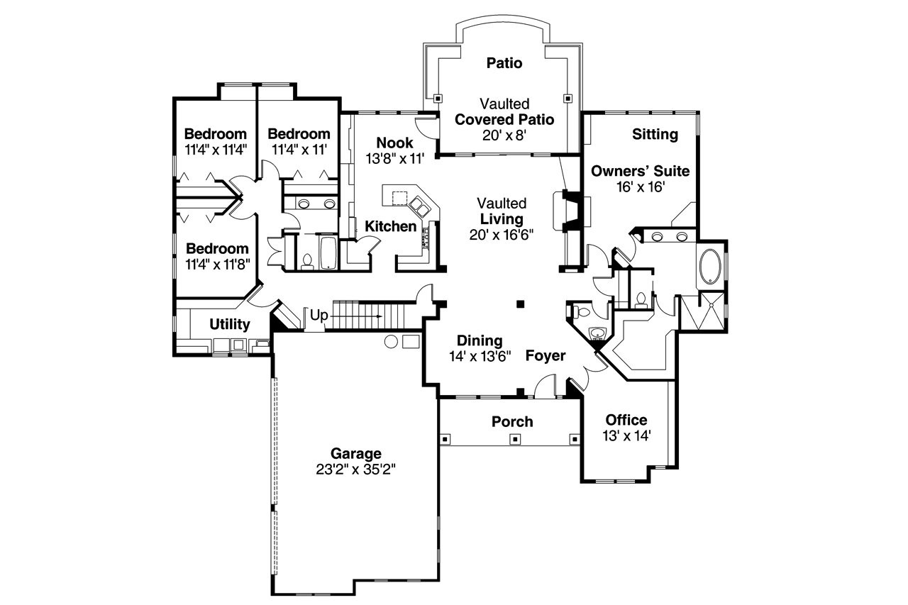 Craftsman House Plan - Radisson 30-374 - 1st Floor Plan 