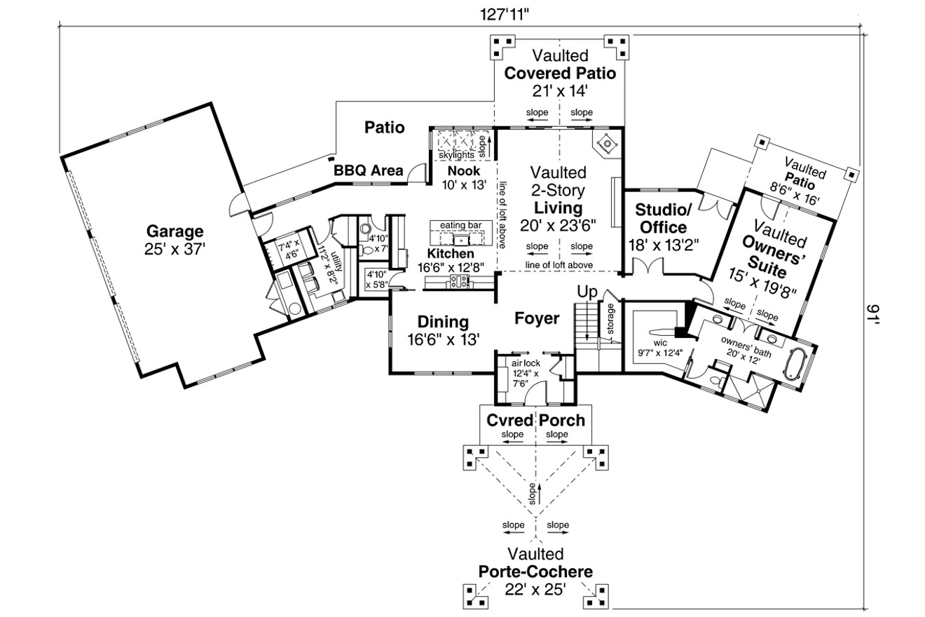 Prairie House Plan - Patagonia 31-145 - 1st Floor Plan 