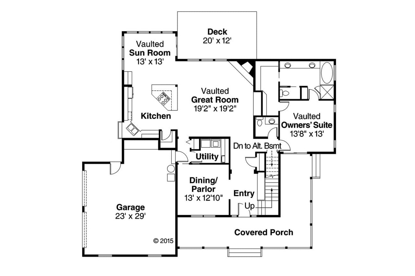 Country House Plan - Richland 10-256 - 1st Floor Plan 