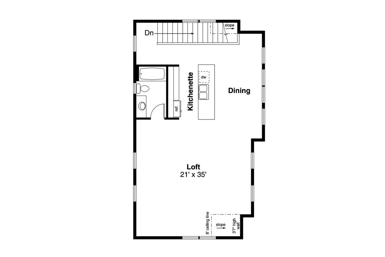 Craftsman House Plan - Garage 20-291 - 2nd Floor Plan 