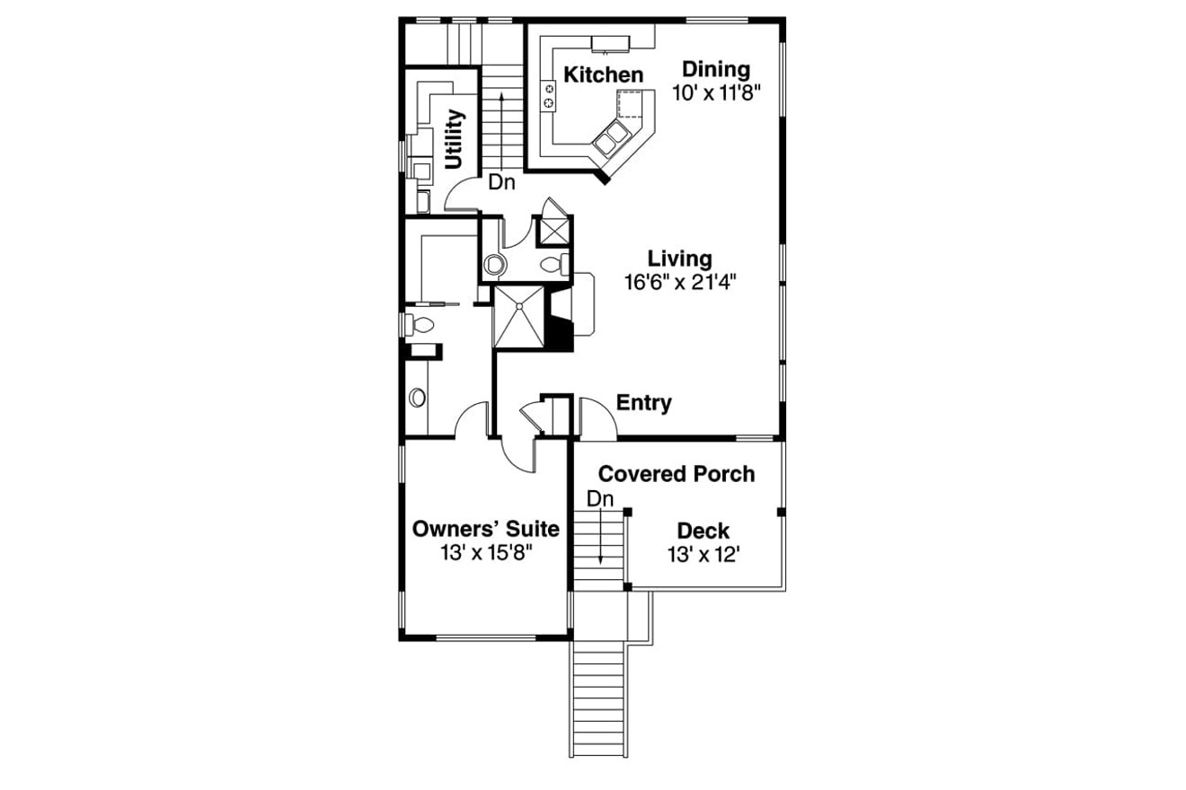 Contemporary House Plan - Glenview 30-687 - 1st Floor Plan 