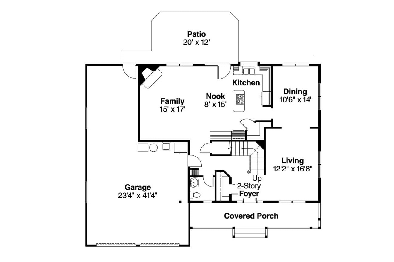 Country House Plan - Winfield 30-139 - 1st Floor Plan 