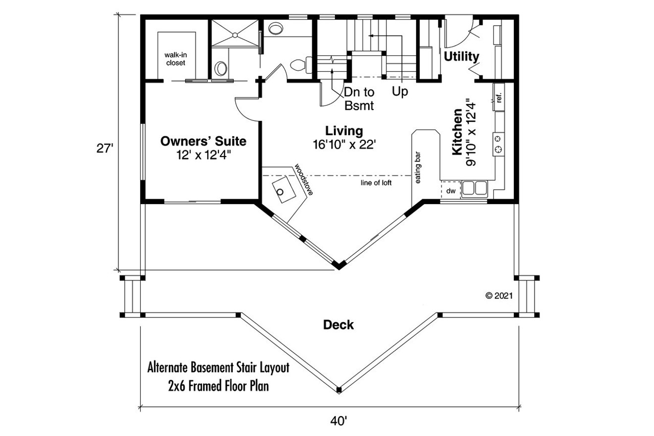 A-Frame House Plan - Chinook 30-011 - Optional Floor Plan 