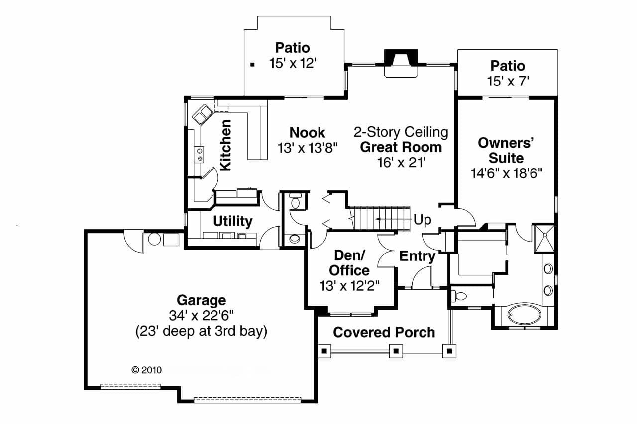 Cottage House Plan - Briarwood 30-690 - 1st Floor Plan 