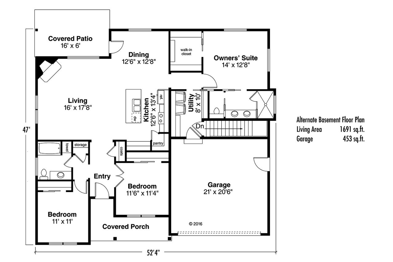 Ranch House Plan - Eastgate 31-047 - Optional Floor Plan 