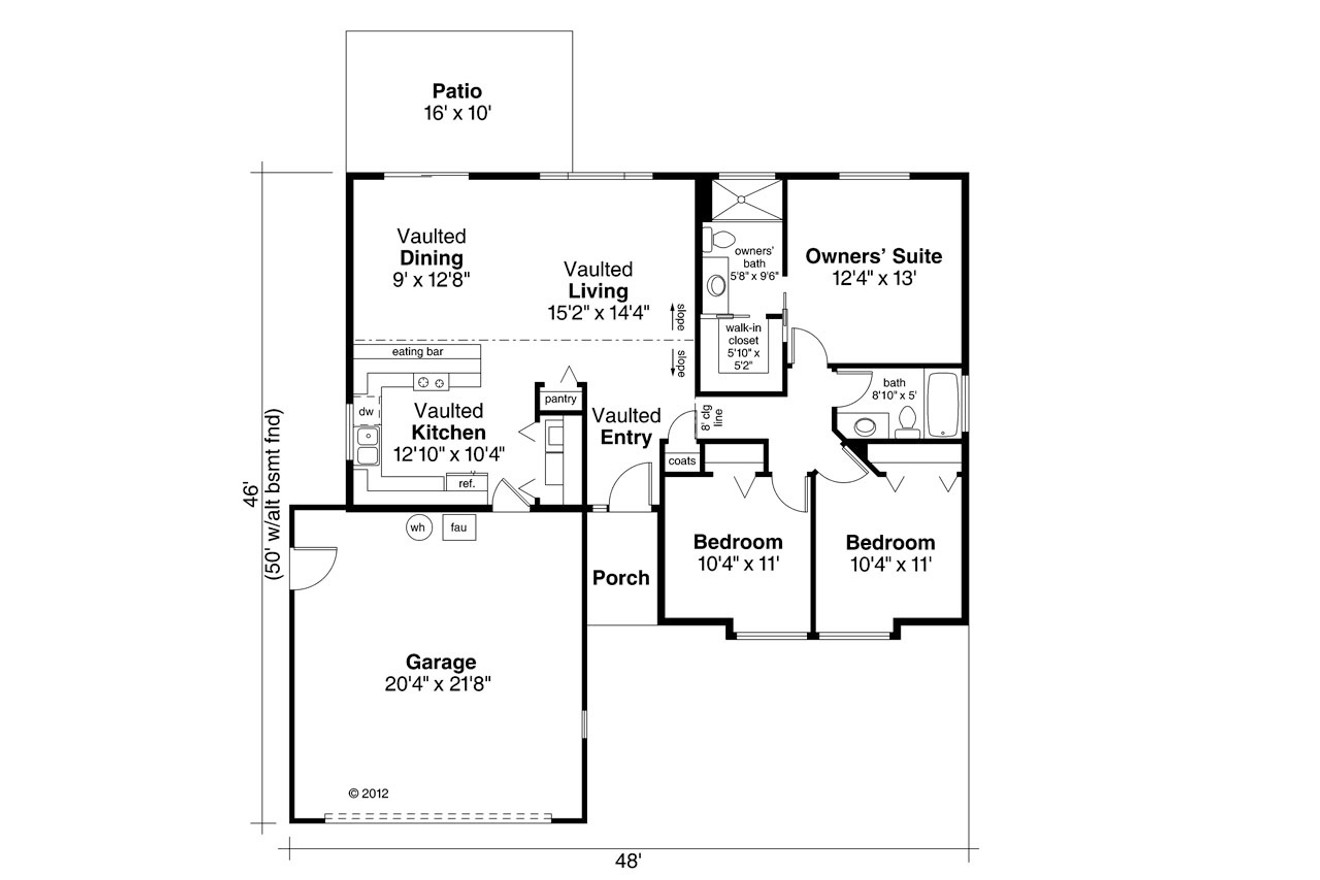 Ranch House Plan - Copperfield 30-801 - 1st Floor Plan 