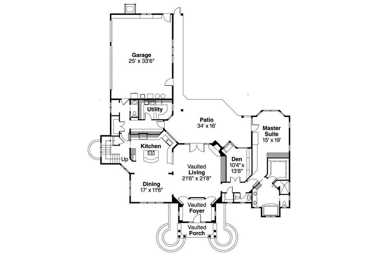 Contemporary House Plan - Oxford 30-451 - 1st Floor Plan 