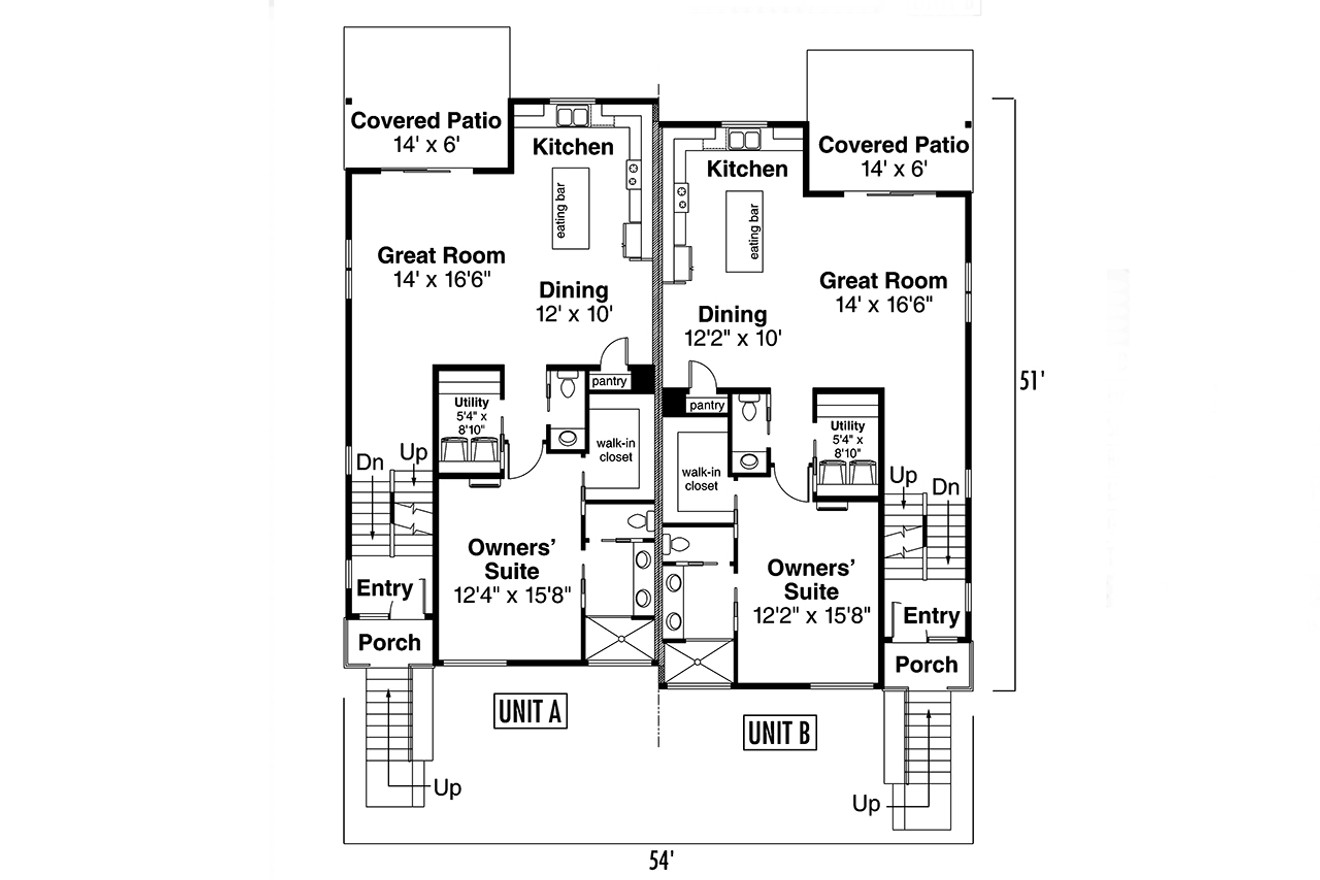 Modern House Plan - Wellington 60-066 - 1st Floor Plan 