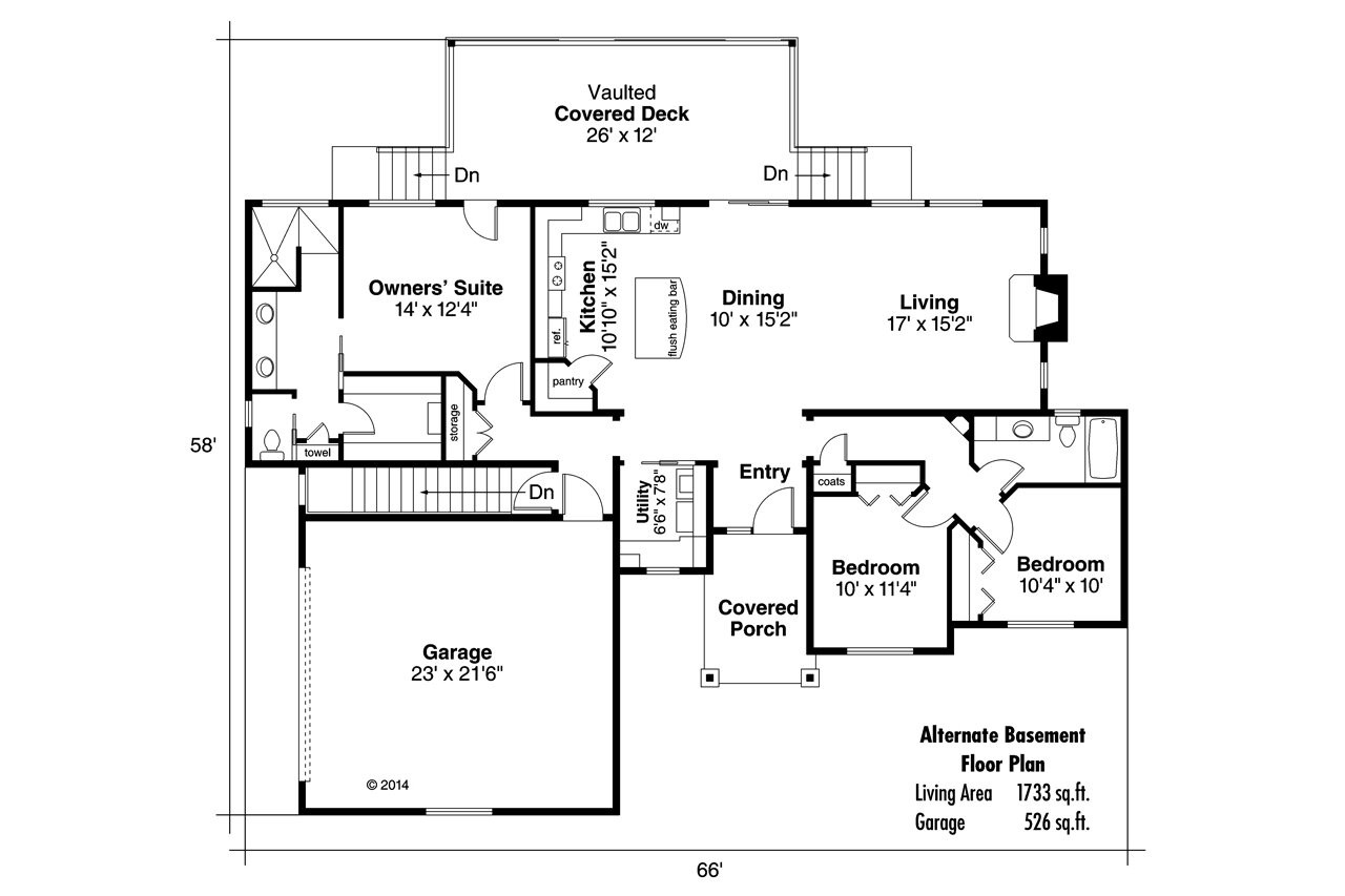 Country House Plan - Kensington 30-843 - Optional Floor Plan 