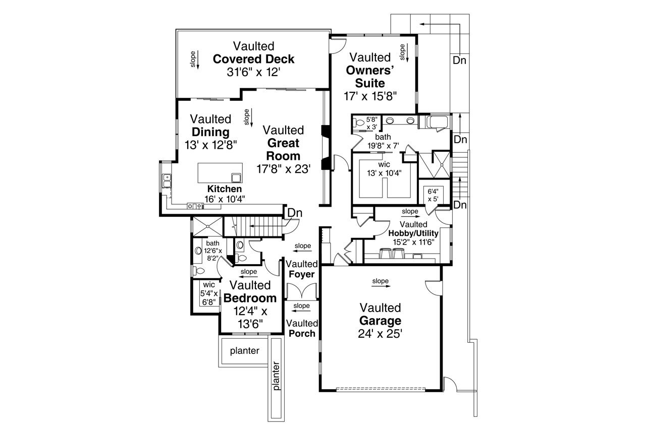 Modern House Plan - Edgefield 31-131 - 1st Floor Plan 