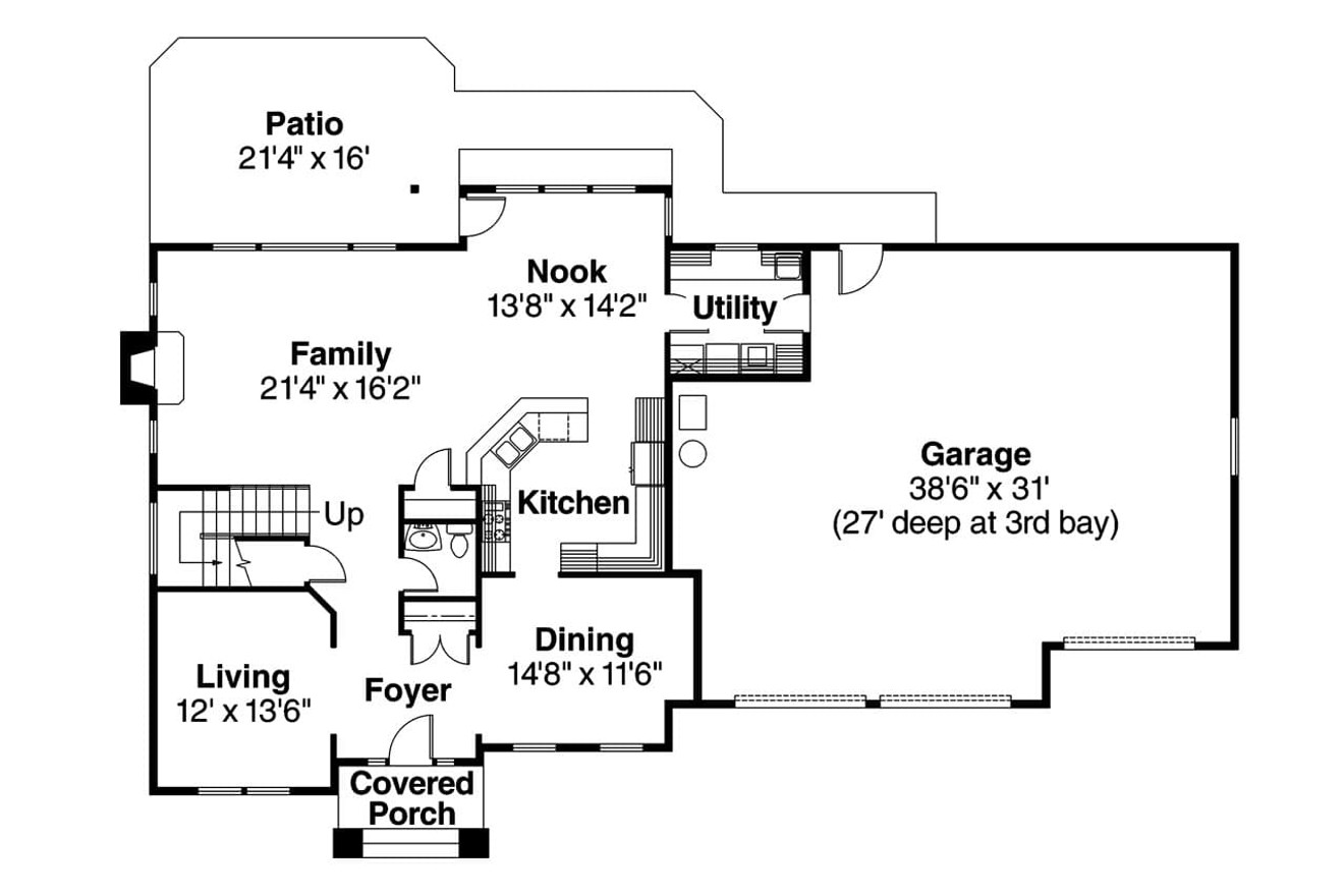 Traditional House Plan - Glenhurst 30-372 - 1st Floor Plan 
