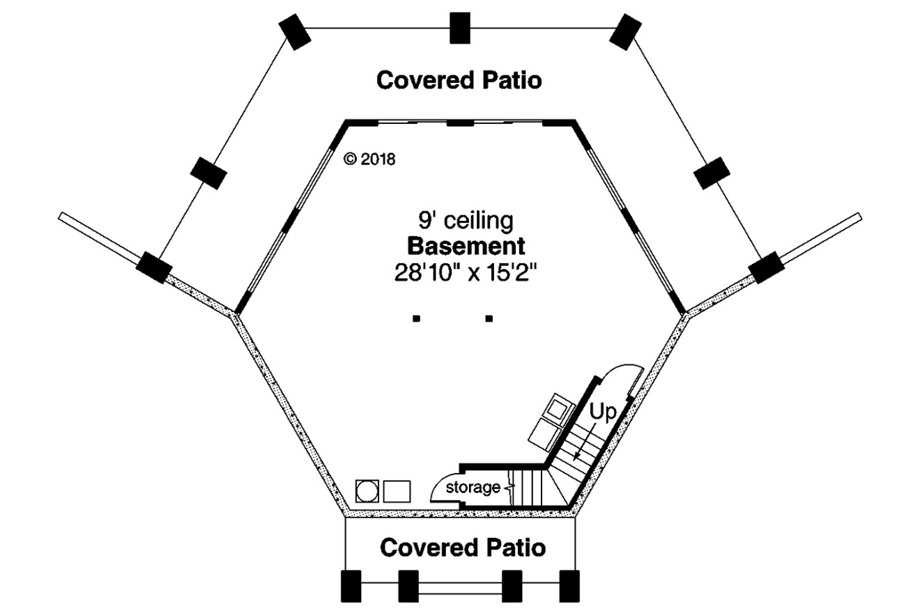 Secondary Image - Prairie House Plan - Thimbleberry 10-584 - Basement Floor Plan 
