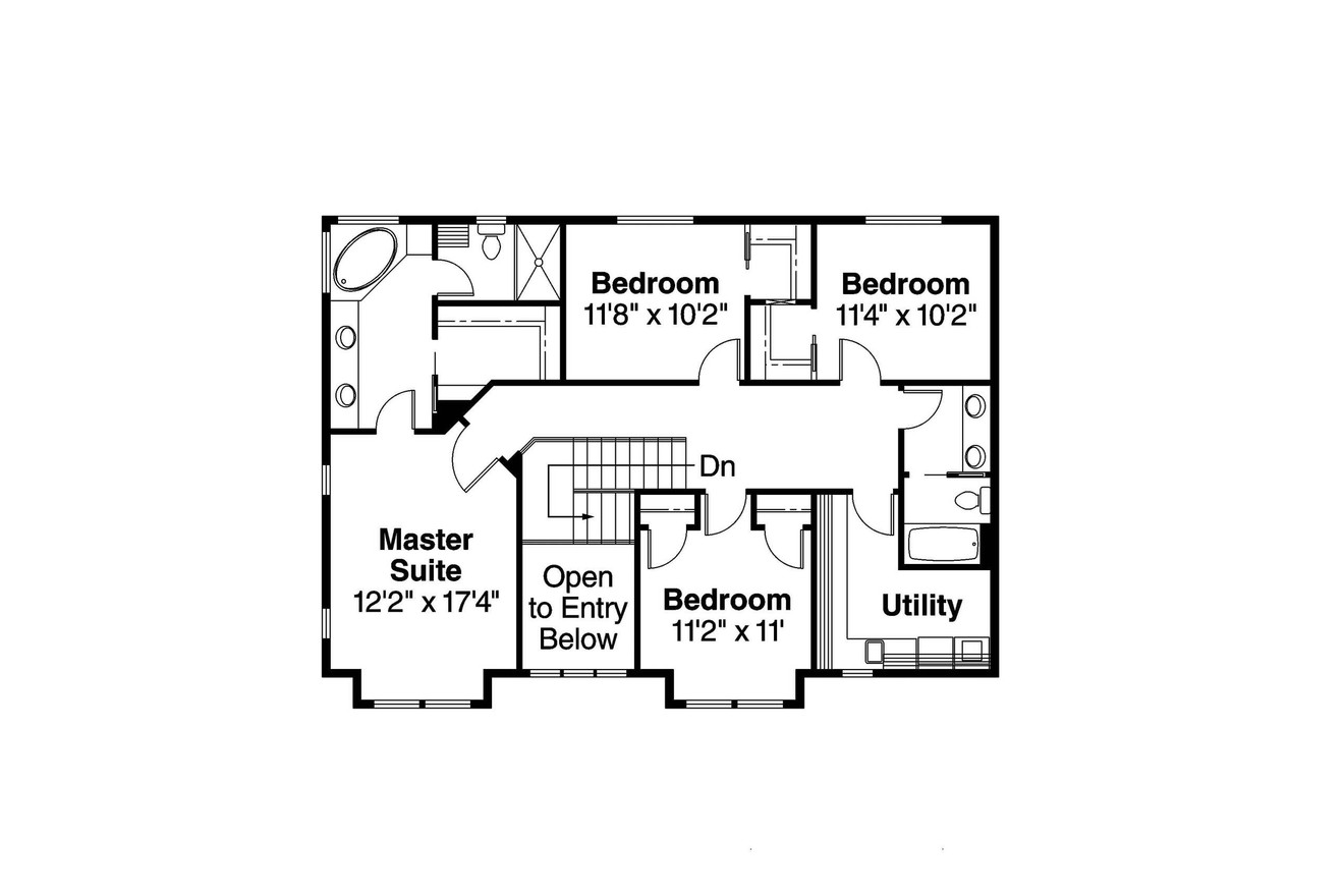 Secondary Image - Bungalow House Plan - Cavanaugh 30-490 - 2nd Floor Plan 