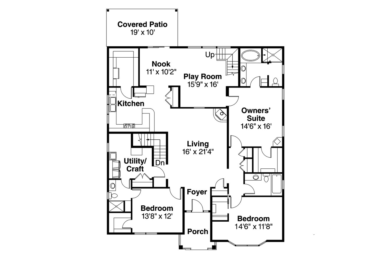 Craftsman House Plan - Springvale 30-950 - 1st Floor Plan 