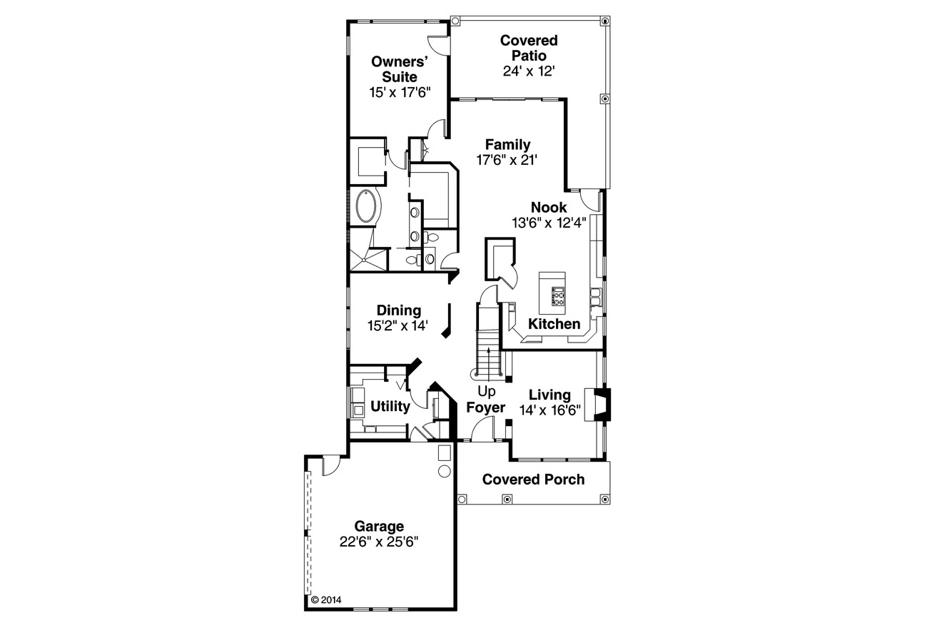 Country House Plan - Marion 30-174 - 1st Floor Plan 