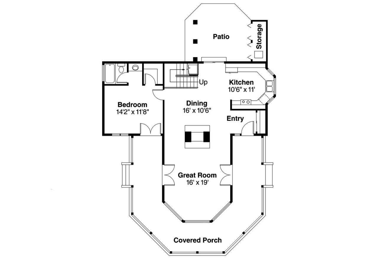 Country House Plan - Lakeview 10-079 - 1st Floor Plan 
