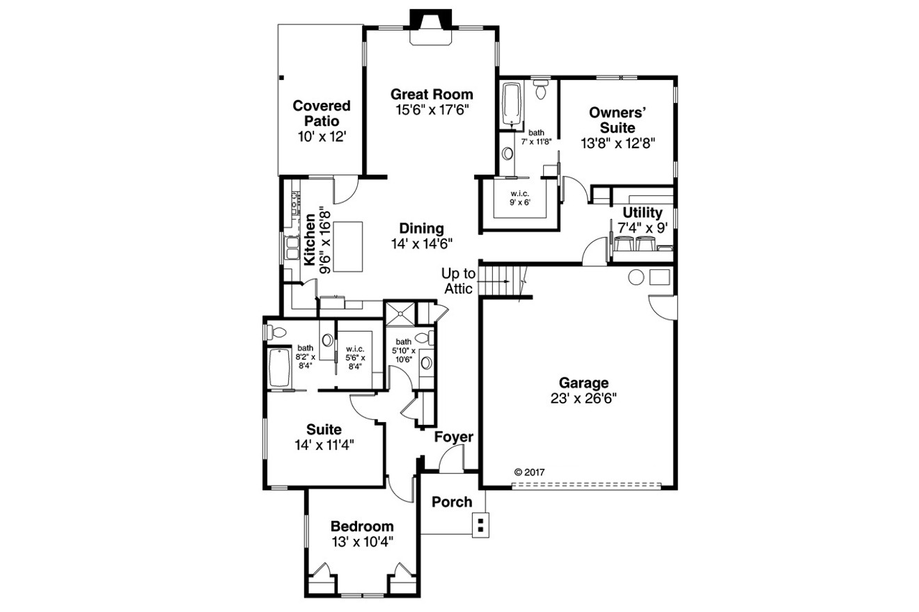 Cottage House Plan - Brookstone 31-066 - 1st Floor Plan 