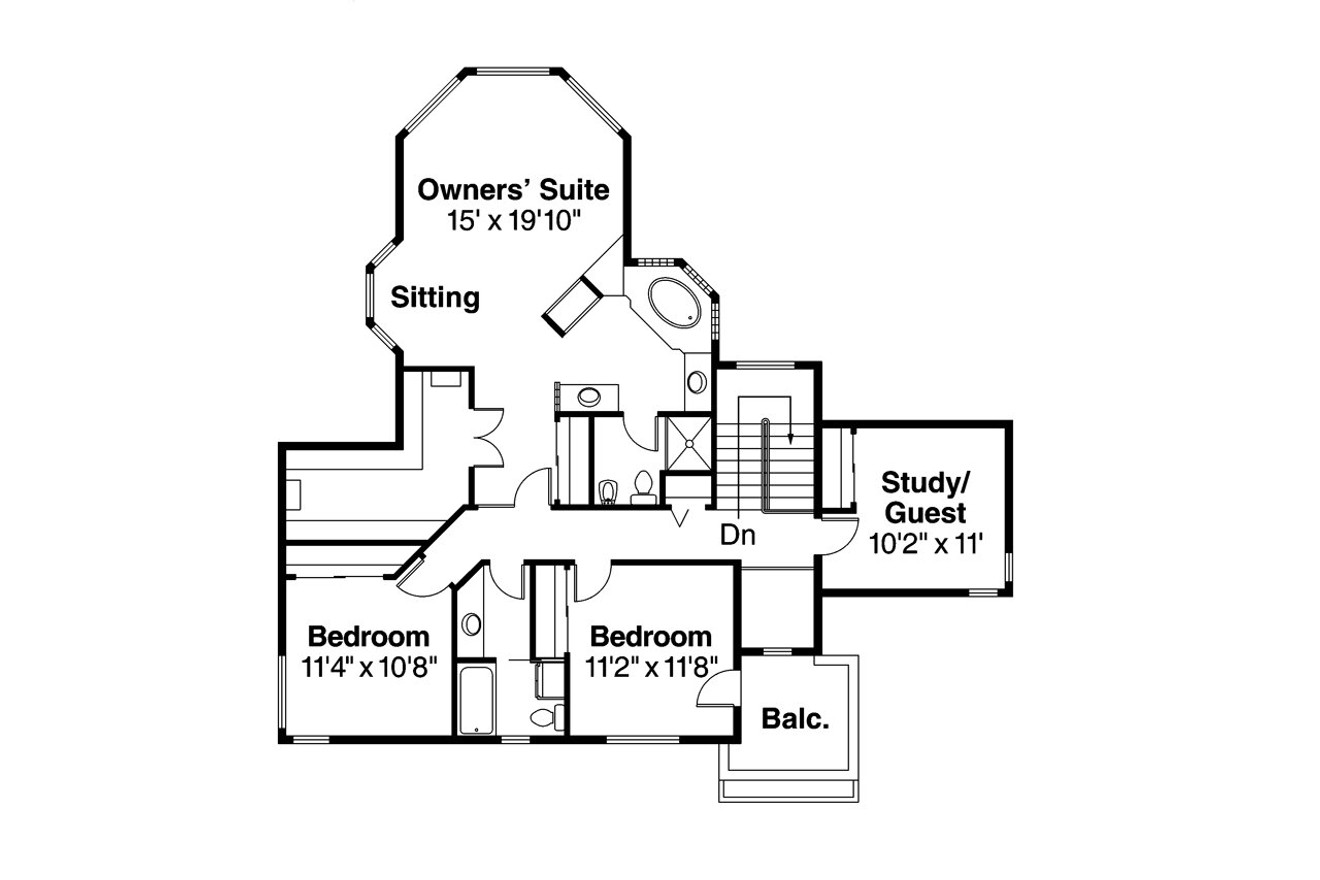 Secondary Image - Southwest House Plan - Bellaire 11-050 - 2nd Floor Plan 