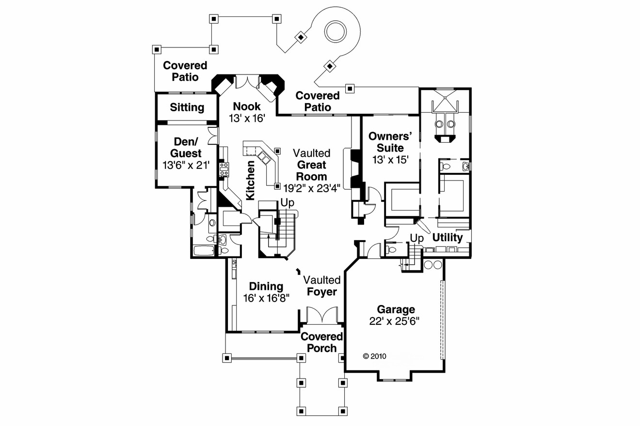 Craftsman House Plan - Breckenridge 30-483 - 1st Floor Plan 