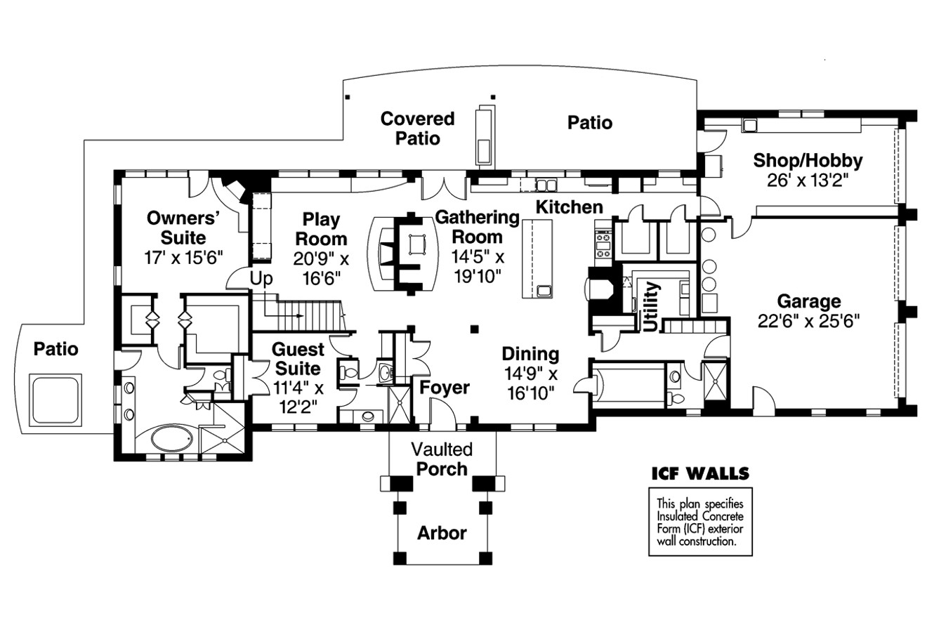 Mediterranean House Plan - Vercelli 30-491 - 1st Floor Plan 