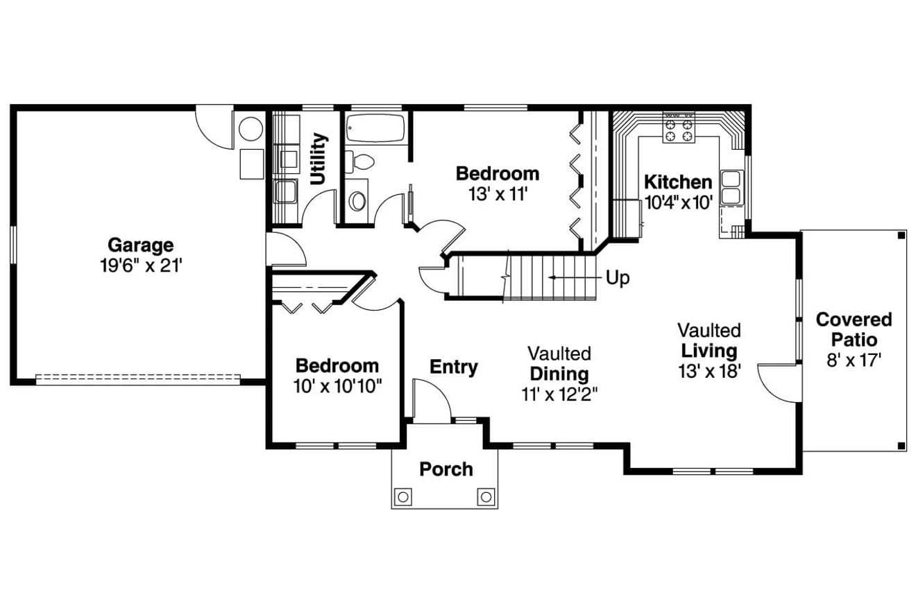 Cottage House Plan - Colebrook 30-528 - 1st Floor Plan 