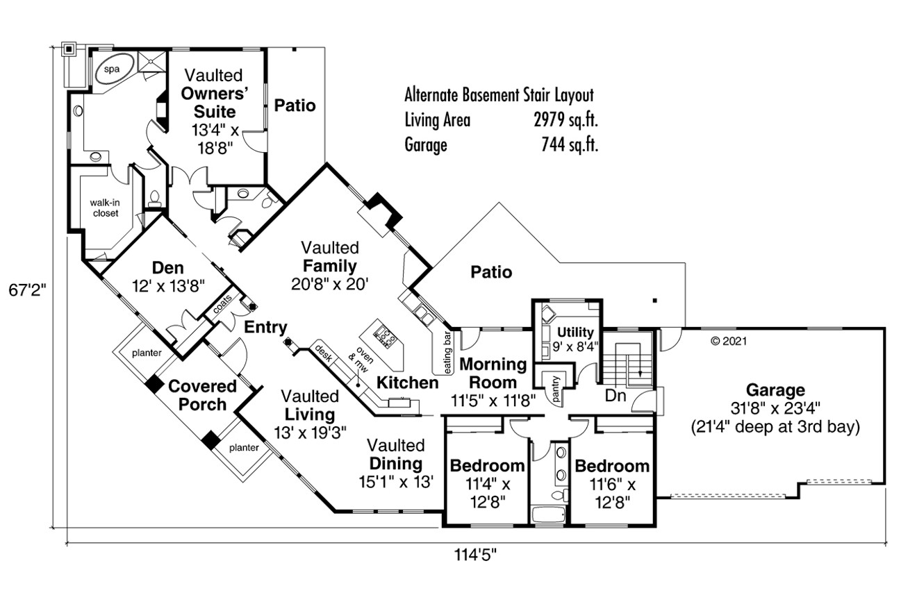 Traditional House Plan - Hawthorne 30-054 - Optional Floor Plan 