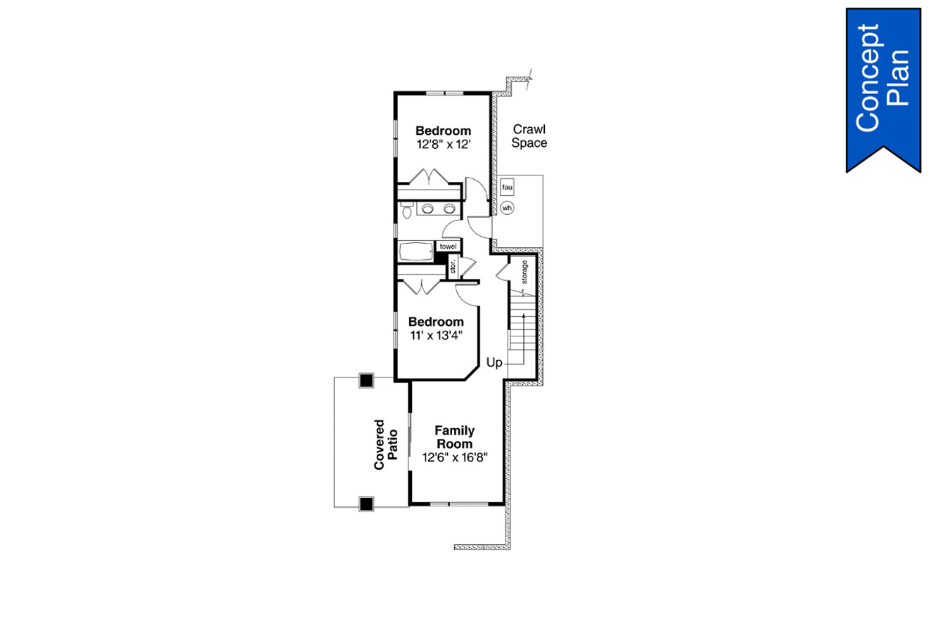 Secondary Image - Modern House Plan - Bellfountain 31-262 - Basement Floor Plan 