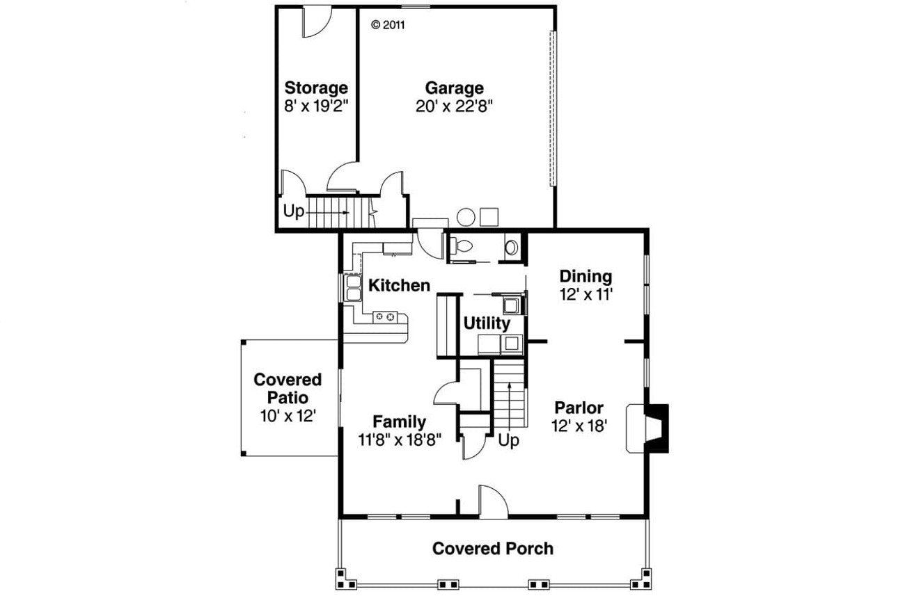 Craftsman House Plan - Ambridge 10-323 - 1st Floor Plan 