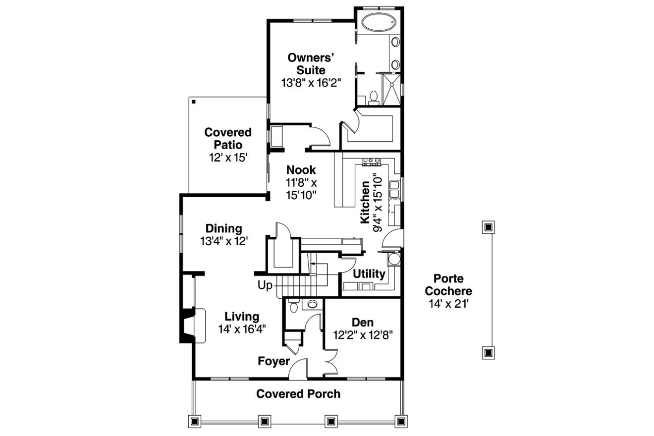 Bungalow House Plan - Markham 30-575 - 1st Floor Plan 