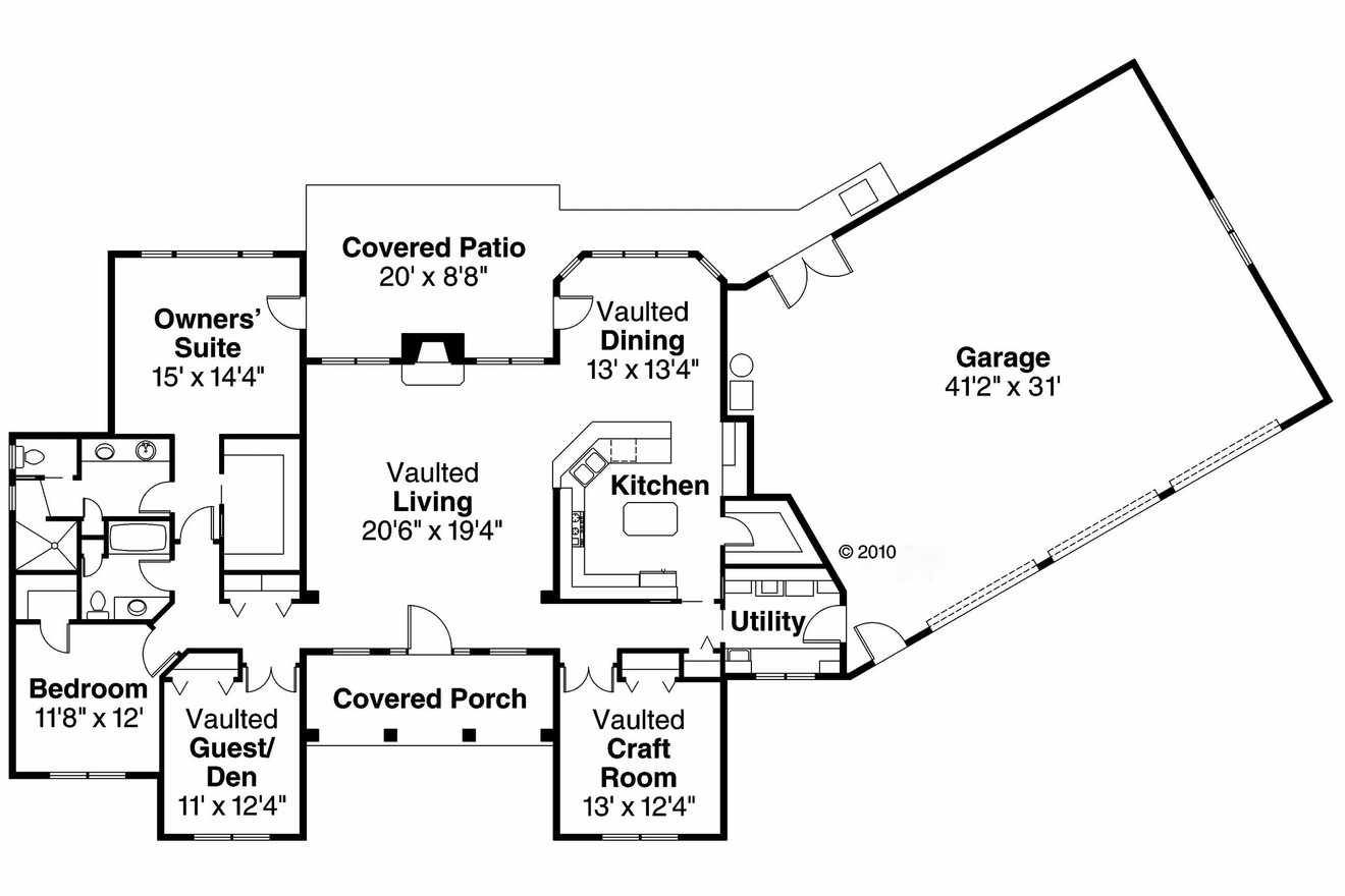 Classic House Plan - Burnham 30-481 - 1st Floor Plan 