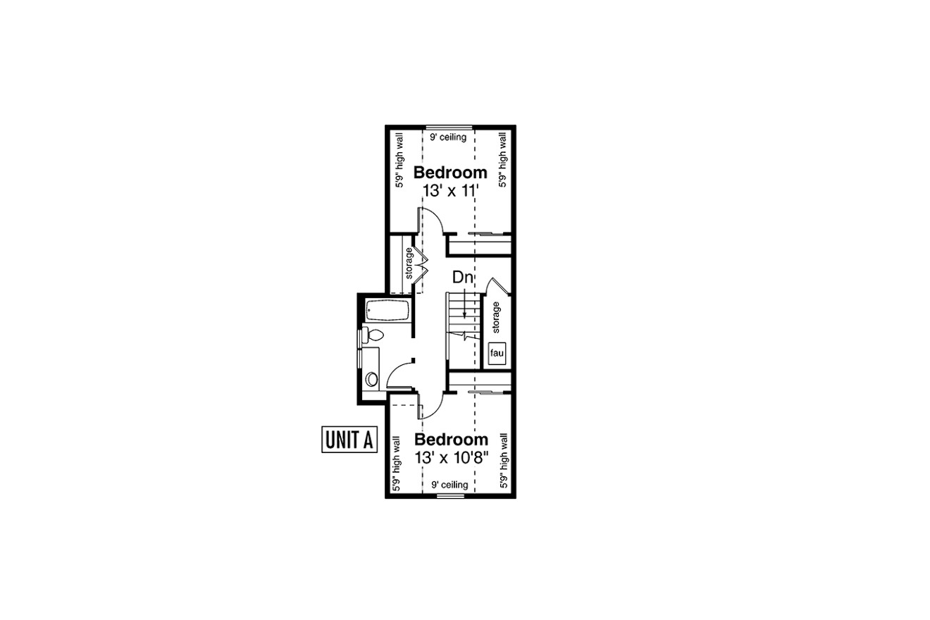 Secondary Image - Cottage House Plan - Columbine 60-046 - 2nd Floor Plan 