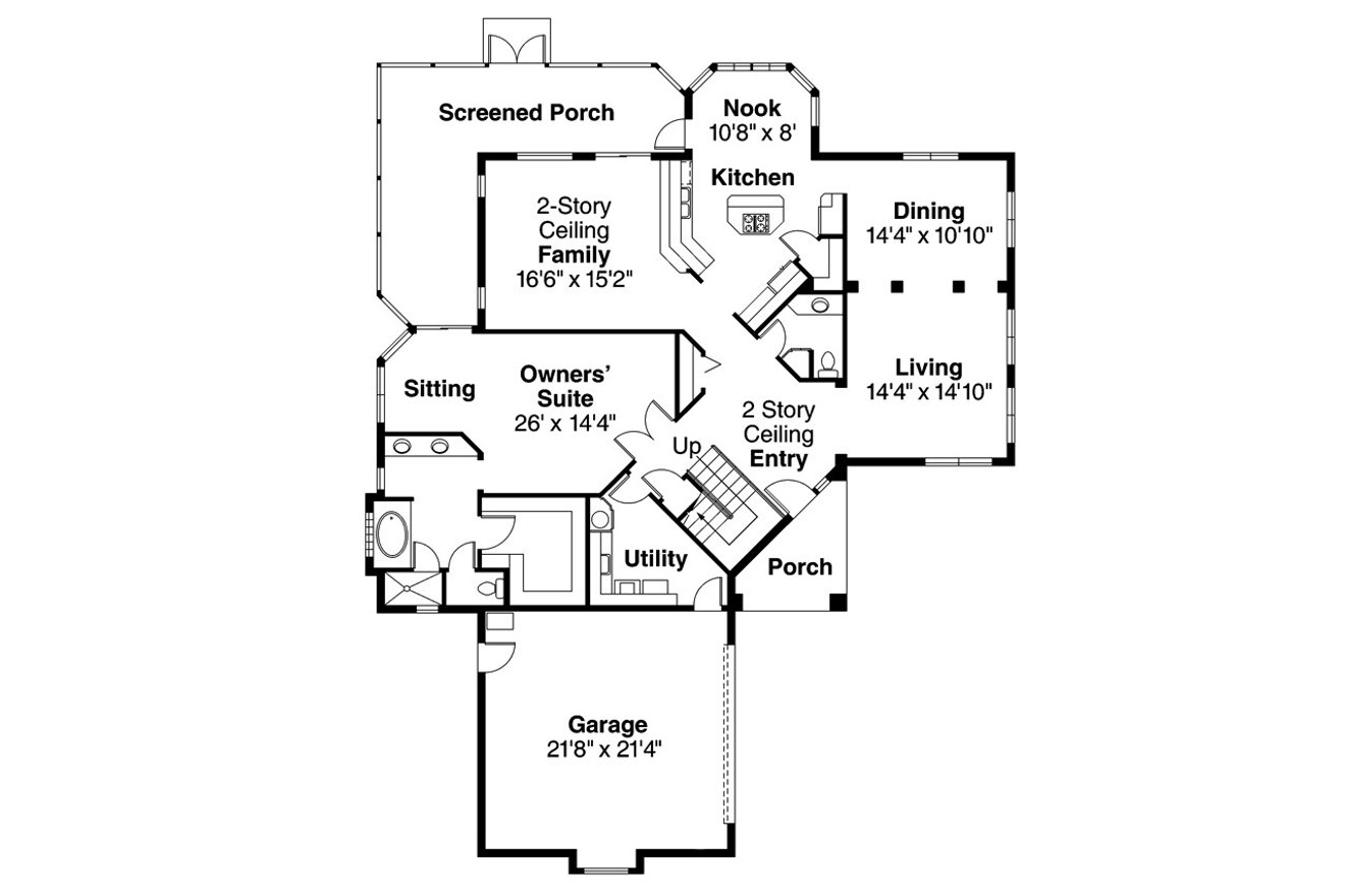 Southwest House Plan - Southaven 11-038 - 1st Floor Plan 