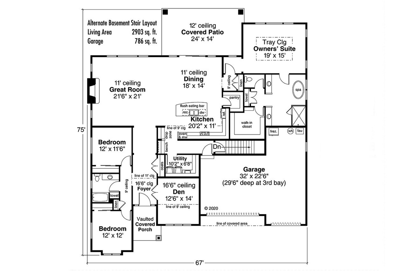 Modern House Plan - Foxfield 31-240 - Optional Floor Plan 