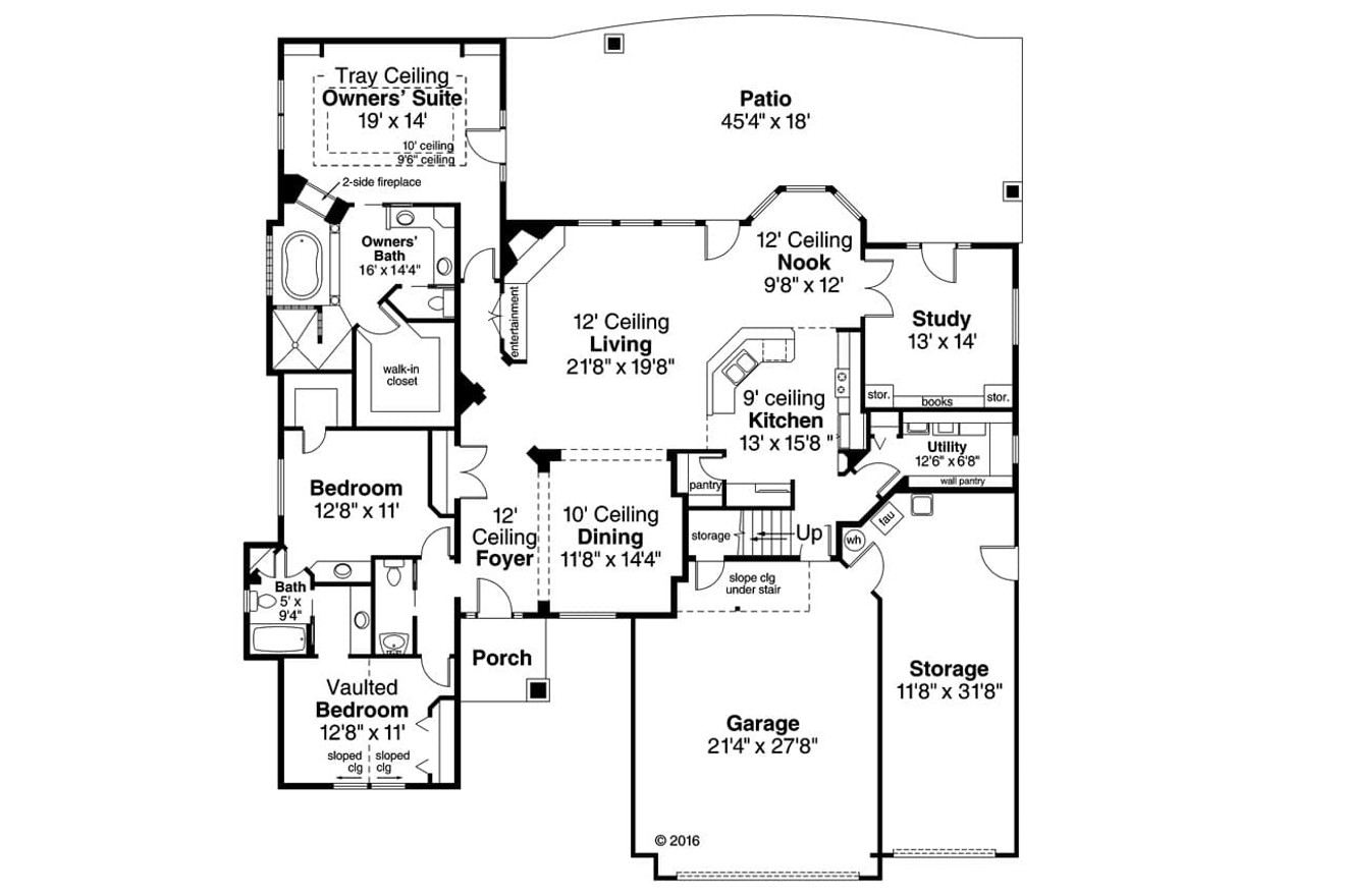 Ranch House Plan - Rosemont 30-376 - 1st Floor Plan 