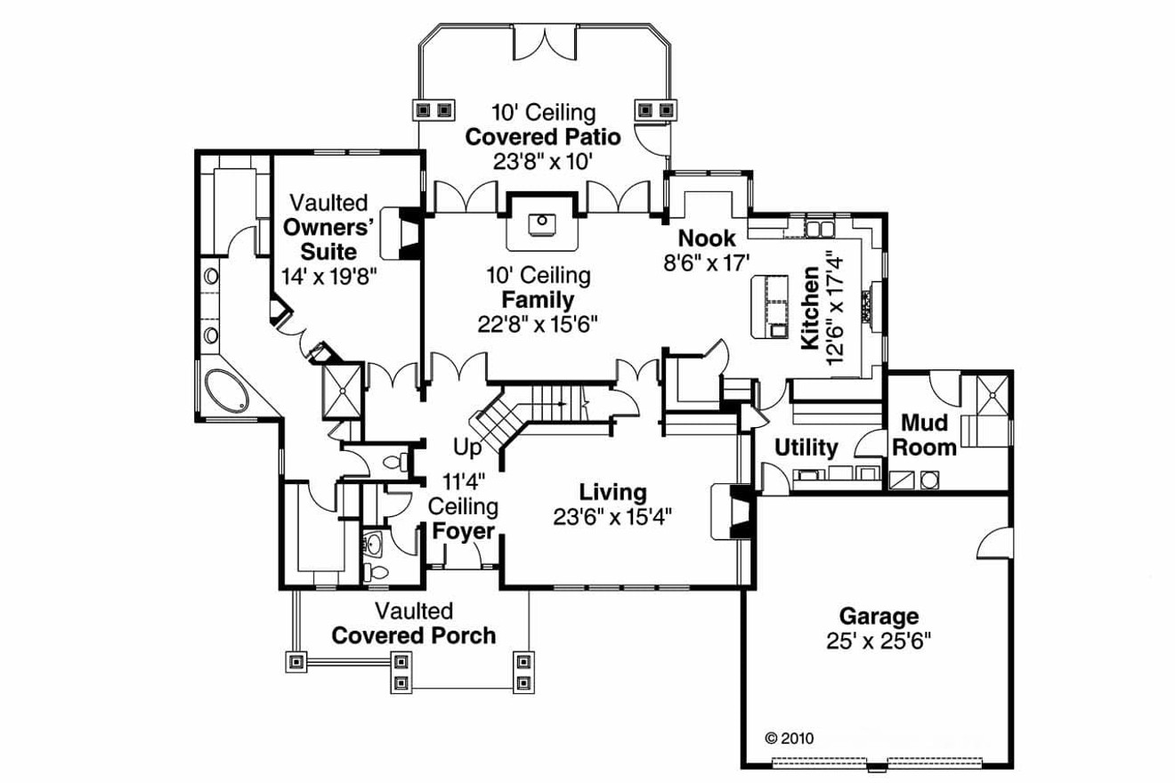 Craftsman House Plan - Etheridge 30-716 - 1st Floor Plan 