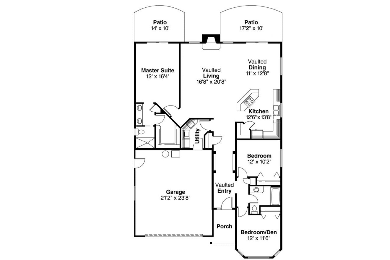 Country House Plan - Bradford 30-189 - 1st Floor Plan 