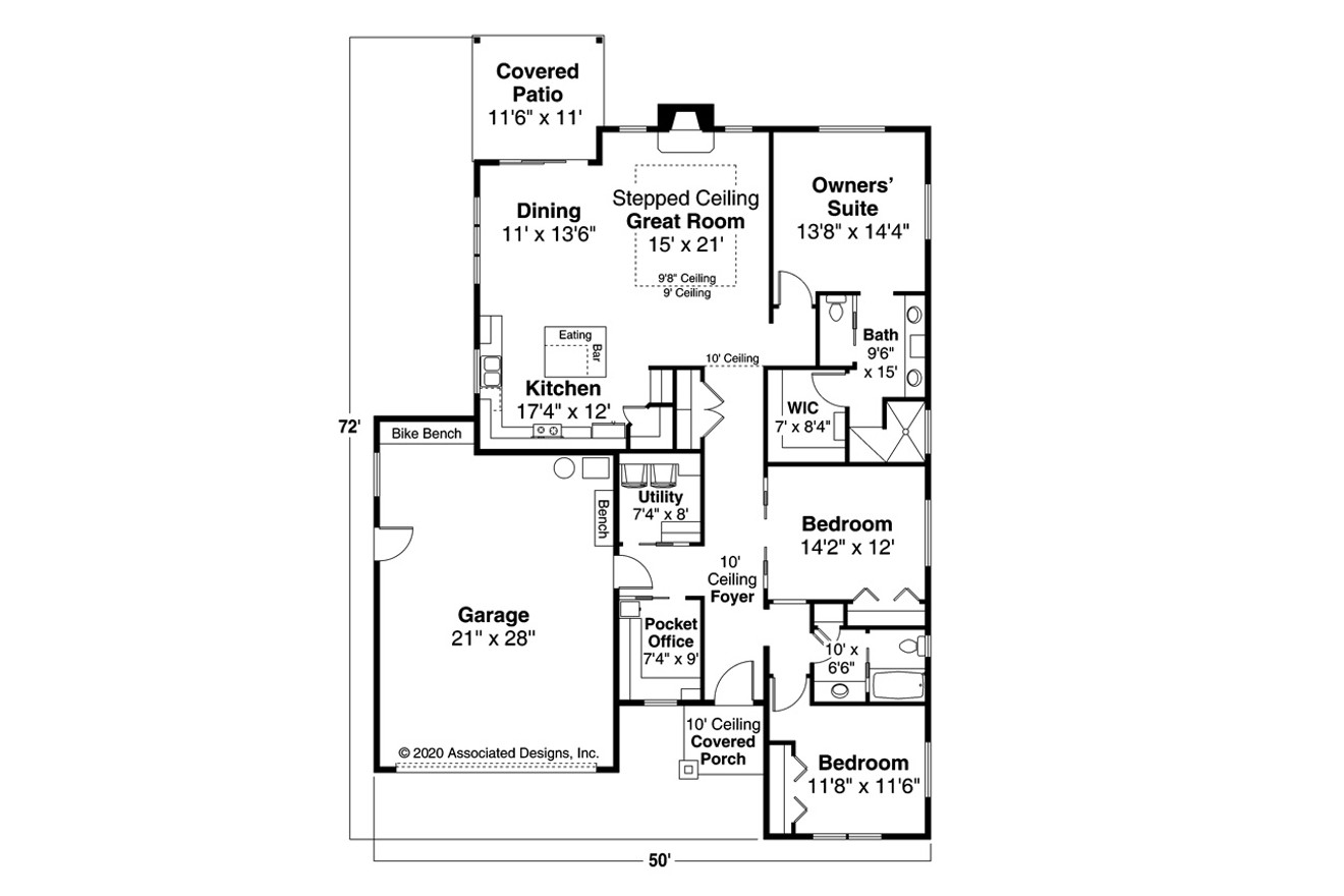 Modern House Plan - Aspen Creek 31-198 - 1st Floor Plan 