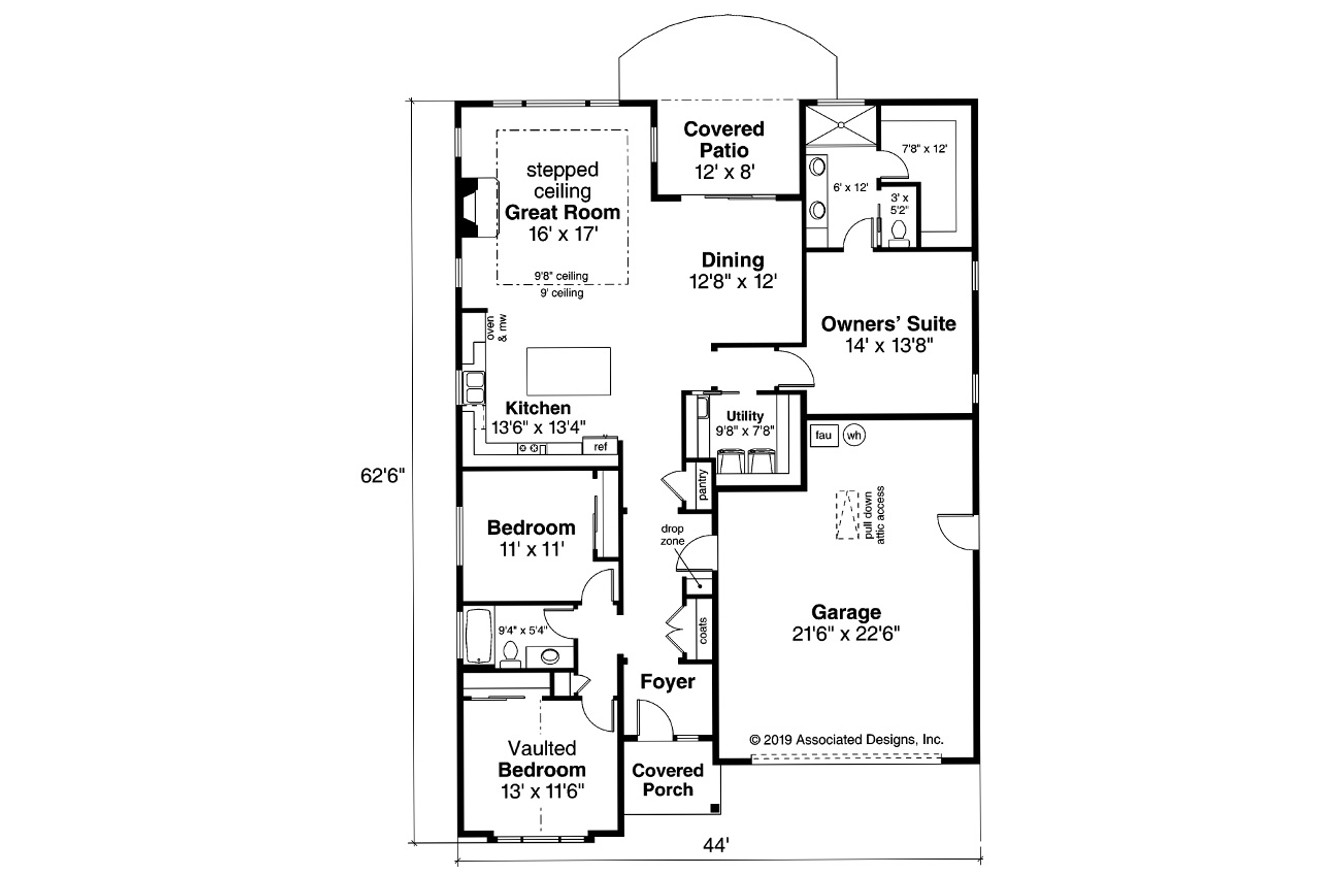 Craftsman House Plan - Meadowlark 31-164 - 1st Floor Plan 