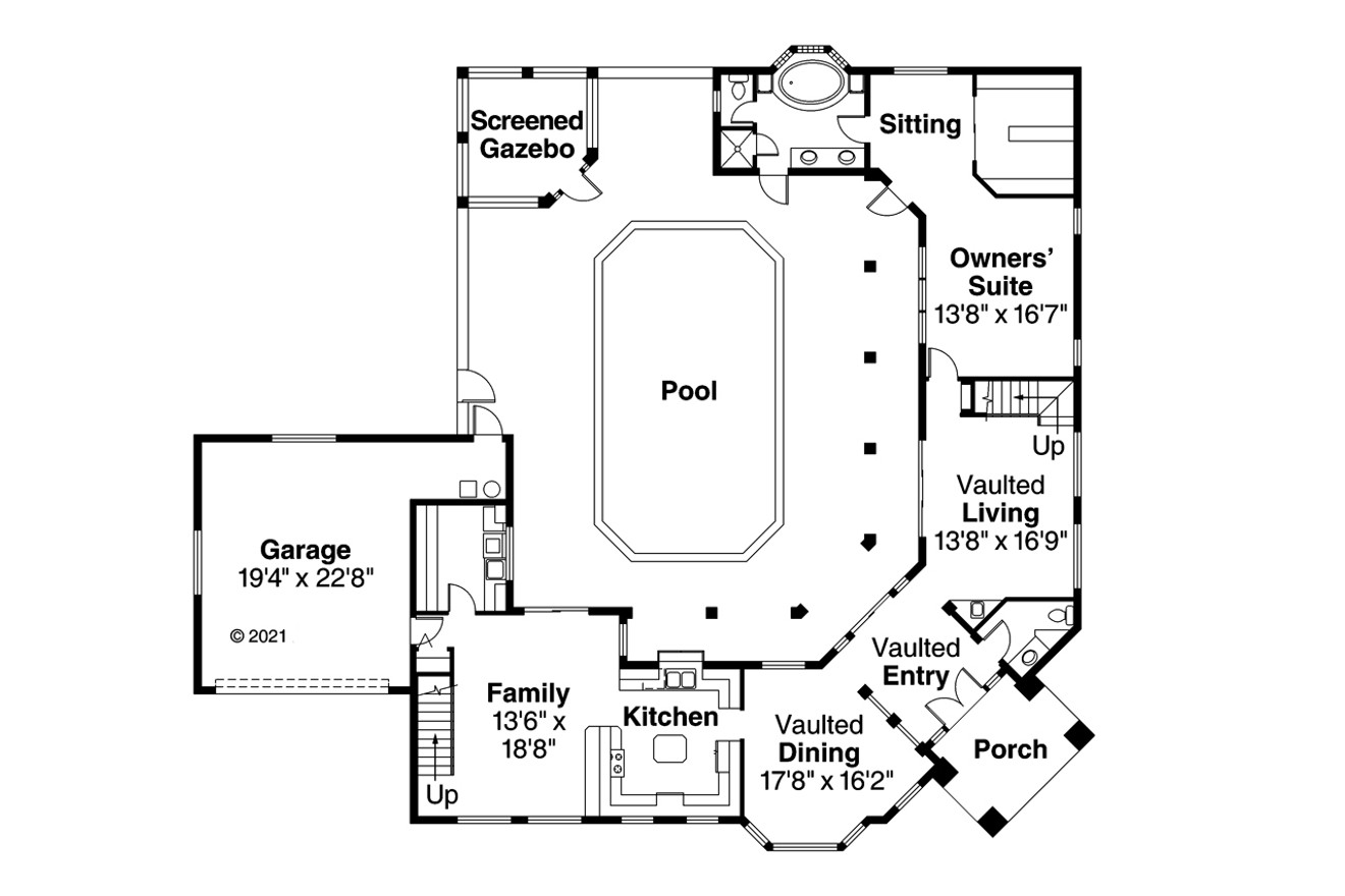 Southwest House Plan - Savannah 11-035 - 1st Floor Plan 