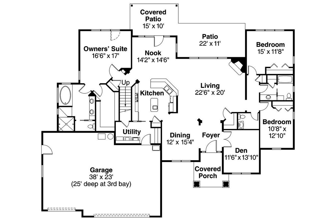 Cottage House Plan - Innsbrook 30-689 - 1st Floor Plan 